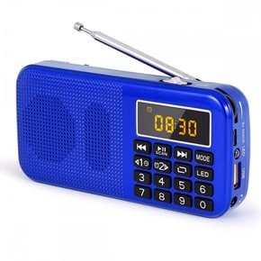 Gemean J-725C FM SD USB MP3 휴대용 알람 클럭 라디오(FM만 대응) 대용량(3000mAH) 충전식