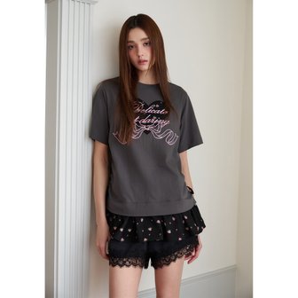 에고이스트 [시흥점] 여성 밑단 배색 러플 반팔 티셔츠 (ES2OTH52)