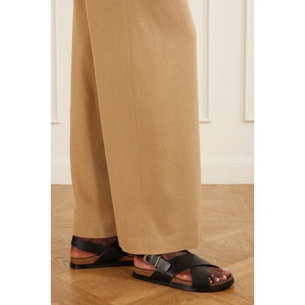 버클 가죽 플랫 샌들 46376663163001906