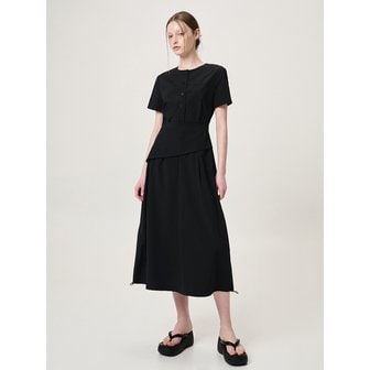 에트몽 Layered Wrap dress, Black