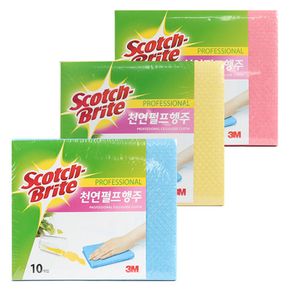 3M 천연펄프행주 10매입 분홍 노랑 파랑 3가지색상 L2