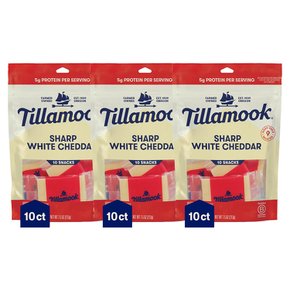 Tillamook 틸라무크 샤프 화이트 체다 치즈 스낵 10개입 3팩