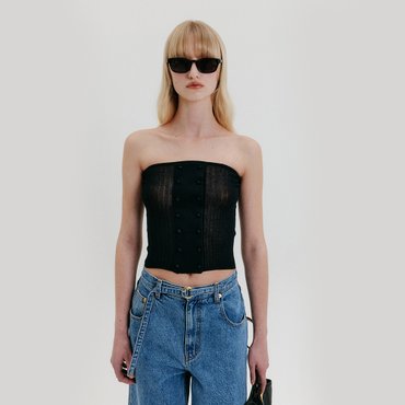 EENK Ribbed Tube Top - Black