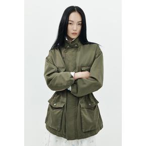 코튼 카고 재킷 다크 카키 그린 1361739001