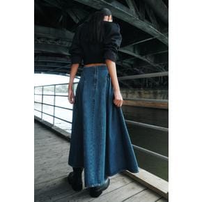 A라인 데님 스커트 데님 블루 1351760001