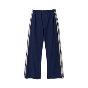 Lace Trim Track Pants - Navy