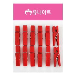 유니아트 1200 나무집게 (중) (빨강)