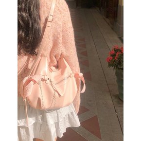 Belted ribbon bag_mute pink