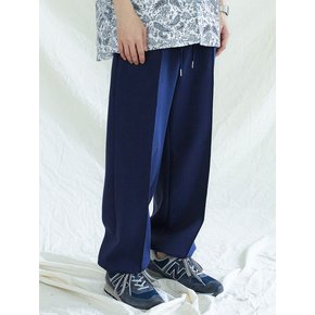 FRONT SEAM 2WAY WIDE SWEAT PANTS NAVY