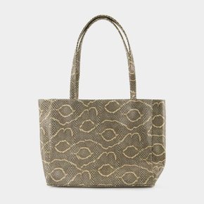 [해외배송] 시라크 와이드 프린트 토트백 Wide Shopper Bag Beige Black Python