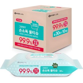손소독 물티슈 캡형 30개입 10개