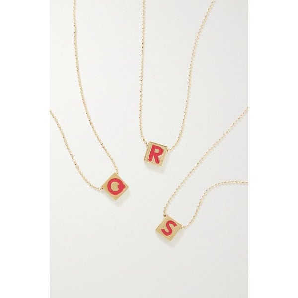 록산느 애슐린 이니셜 골드 플레이트 에나멜 목걸이 665933302785497