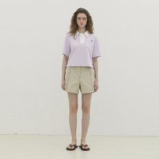 Open Collar Pique` T-Shirt_LILAC