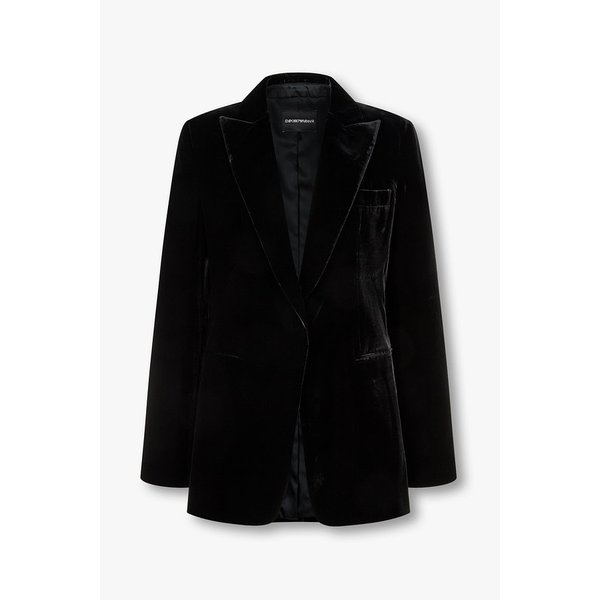 여성 원 스냅 버튼 벨벳 자켓 A525302516000