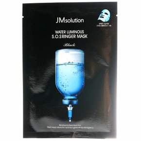 제이엠 시트팩 물광 에스오에스링거 마스크 블랙 10매 (W61F4E3)