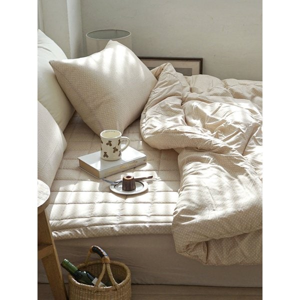 듀드랍 도트 먼지없는 옥수수솜 무봉제 차렵이불세트 SS/Q/DK 7colors