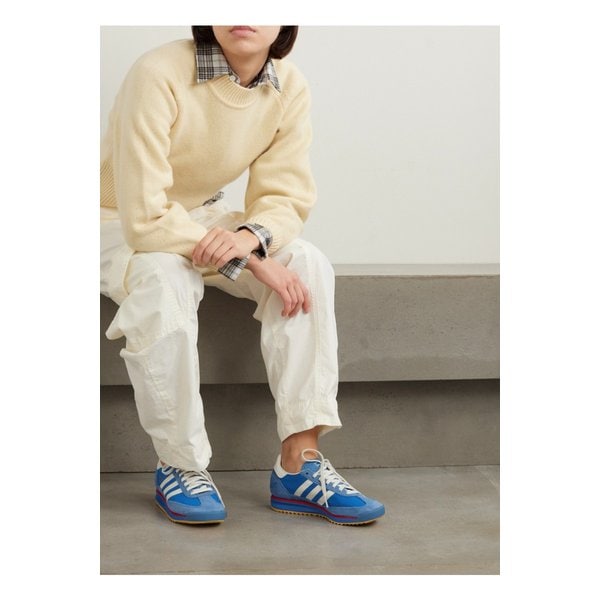 Sl 72 Rs 가죽 스웨이드 트리밍 메시 스니커즈 블루 1647597331846416