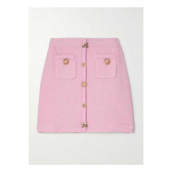 장식 니트 미니 스커트 핑크 1647597338867520
