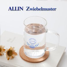 ALLIN 알린 쯔비벨블루 북유럽풍 내열유리 손잡이머그잔 270ML (알린코르크컵받침1P증정)