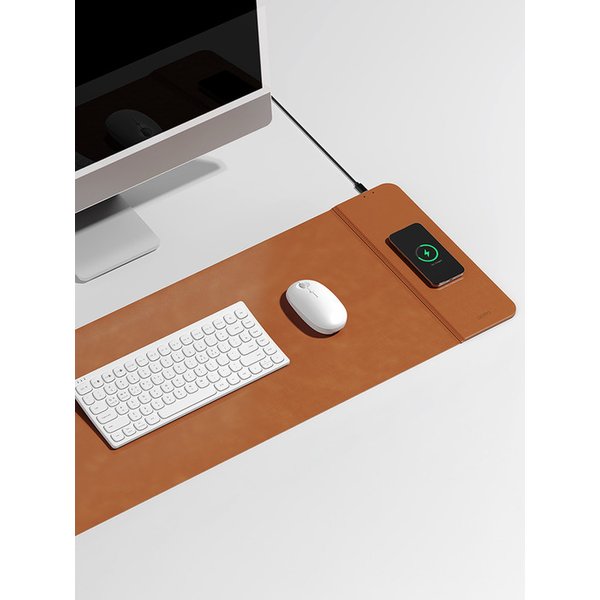 15W 고속 무선 충전 가죽 키보드 데스크 책상 매트 장패드 MP-66