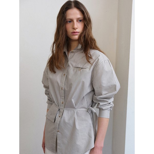 HAZEL STRIPE SHIRT [CREAM BEIGE]