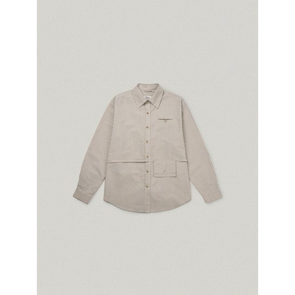 HAZEL STRIPE SHIRT [CREAM BEIGE]