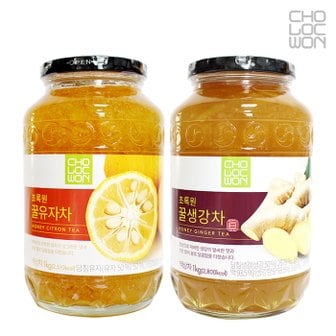  초록원 참꿀유자차 1KG +꿀생강차 1KG (2KG) 액상차 과일청