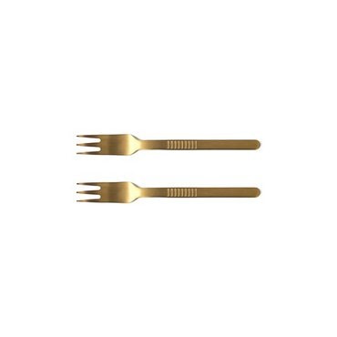 엑스투 Amabro 아마브로 Dessert Fork (Set of 2) 디저트 포크 골드(주문 후 6개월 소요)