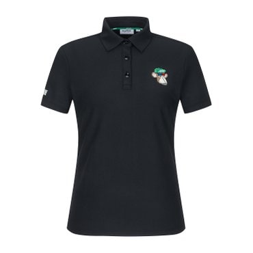 MARTINE GOLF [정상가 178000원]여성 콜라보 카라 반팔티셔츠 블랙 (QW0EKS20339)