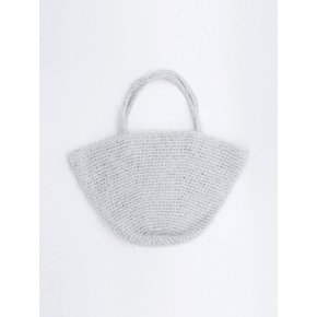 Handmade Crochet Metal Fur Low Tote Bag _ Gray