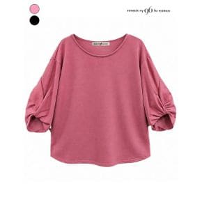 라운드넥 웨이브 소매 티셔츠 NQ9TS013M0_P437459916