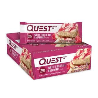  quest퀘스트  뉴트리션  화이트  초콜릿  라즈베리  프로틴  바  60g  x  12개입