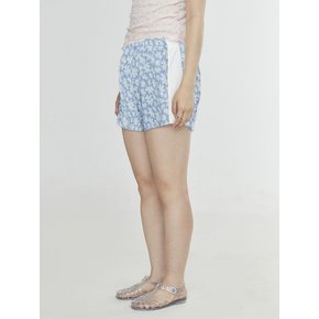 FLOWER TERRY SHORTS - SKY BLUE