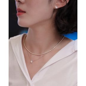 랩다이아몬드 테니스 목걸이 (S)