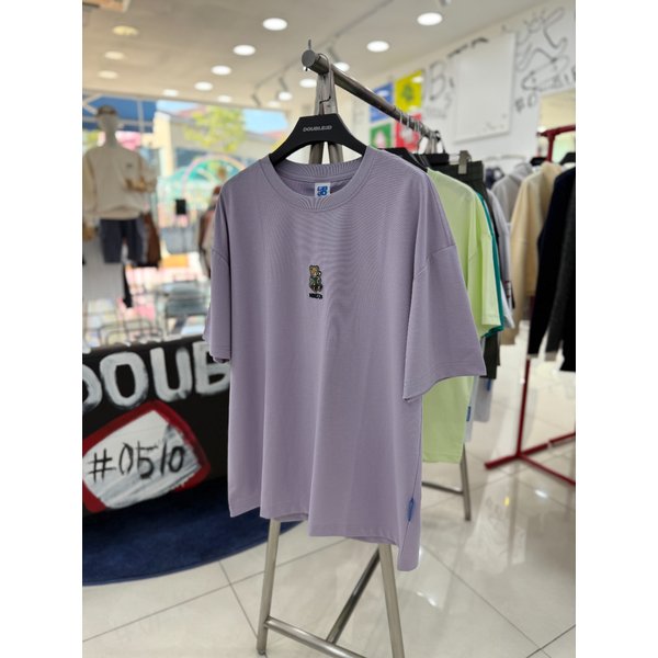[여주점] 실루엣베어자수반팔,PU컬러JHZZ10425