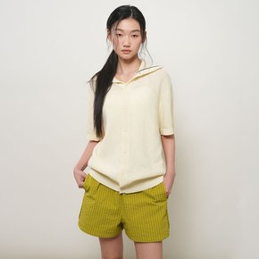UNISEX 배색 라인 카라 가디건 [IVORY] / GF2UKC017-WOMAN