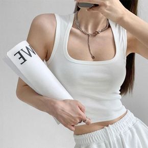 민소매 여성 베이직 데일리 캡내장 3컬러 크롭