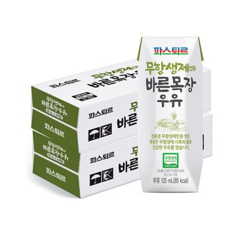  파스퇴르 무항생제 바른목장 우유 125mL x 48개