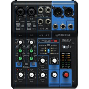 YAMAHA MG06X 6채널 믹싱 콘솔, 2마이크/6라인 입력, 6종 디지털 이펙트, D-PRE 프리앰프