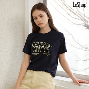 데일리 심플 레터링 포인트 라운드넥 반팔 티셔츠 (DP1LW031A)