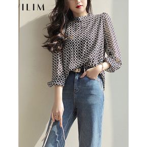 로망 스퀘어 패턴 블라우스 GAFBL011P _P336013457