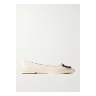 로저비비에 고메틴 페이턴트 가죽 포인트 토 플랫 오프 화이트 1647597344991630