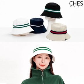 두줄 포인트 여성골프 코튼 벙거지모자_P330096628