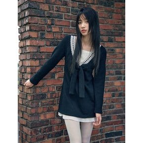 GIRLS SIGNATURE_RIBBON KNIT DRESS_BLACK