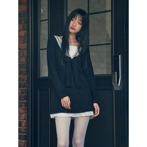 GIRLS SIGNATURE_RIBBON KNIT DRESS_BLACK