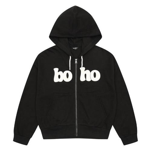 에꼴리에 TC01 세미 크롭 볼륨 후드 점퍼 25C0751(1)