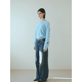 Ribbon Slit Knit_SKY BLUE