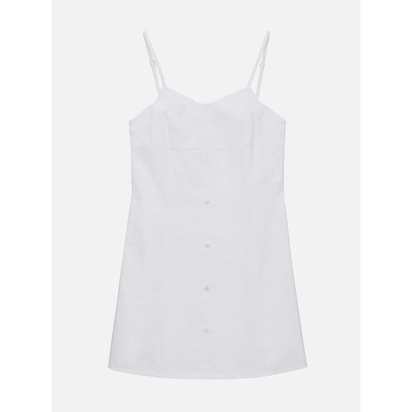 [SPNK] 스트라이프 슬리브리스 드레스_화이트