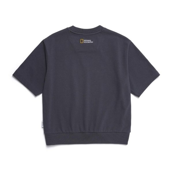 [여주점] N252WSW020 여성 경량 다이마루 세미 크롭 라운드 반팔 맨투맨 BLUE GREY