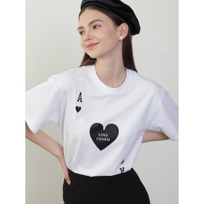 [러브참 하트 에이스 그래픽 티셔츠]Love Charm Ace of hearts Graphic T-shirt